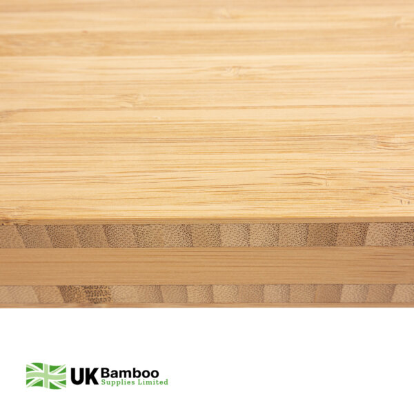 Top-down view of the 40mm caramel bamboo board 5 ply