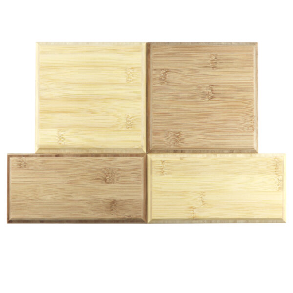 An arrangement of bamboo wall tiles samples from the sample pack