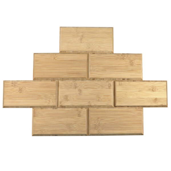 An arrangement of caramel brick bamboo wall tiles for interior design