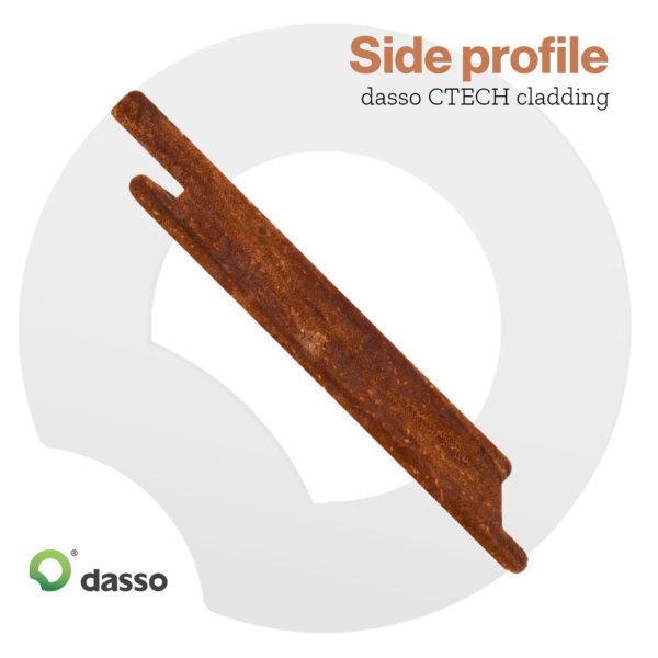 Shiplap side profile of the Dasso CTECH fused bamboo cladding