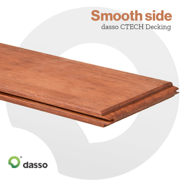 The smooth side of the CTECH bamboo decking by Dasso