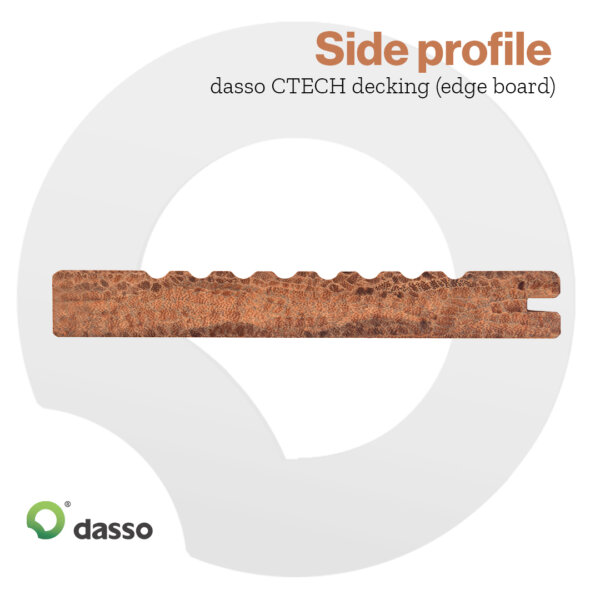 Side profile of the single-sided CTECH bamboo decking by Dasso