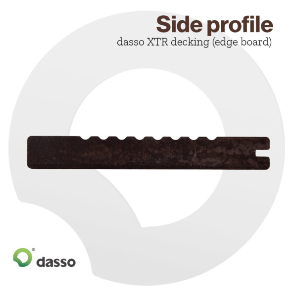 Side profile image of the XTR bamboo decking starter edge board
