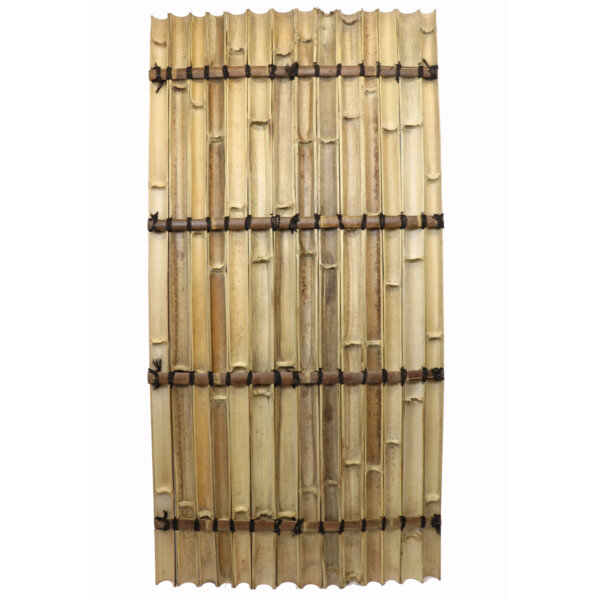 Reverse side of the Java Black bamboo half round garden fence panel
