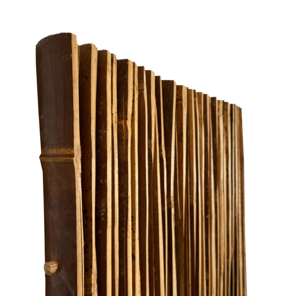 Java Black bamboo side slat garden fence panel side view product image