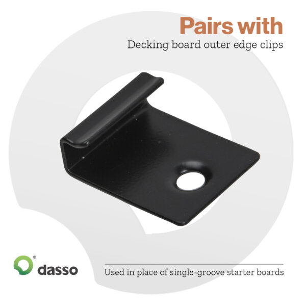 Explained image to show what clip product the CTECH bamboo decking pairs with
