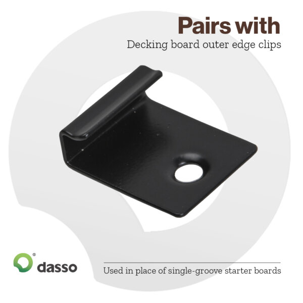 Explainer image of the outer edge clips for the two-grooved bamboo decking